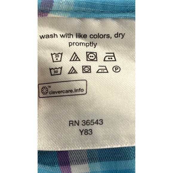 Lauren Ralph Lauren Plaid Button down 2XL Soft Stretch Fit‎ Blue Black label - Picture 7 of 8